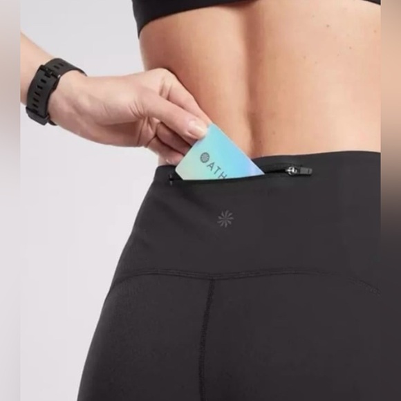 Athleta Ultimate Dobby Black Mesh Capri Size Medium - Picture 5 of 12